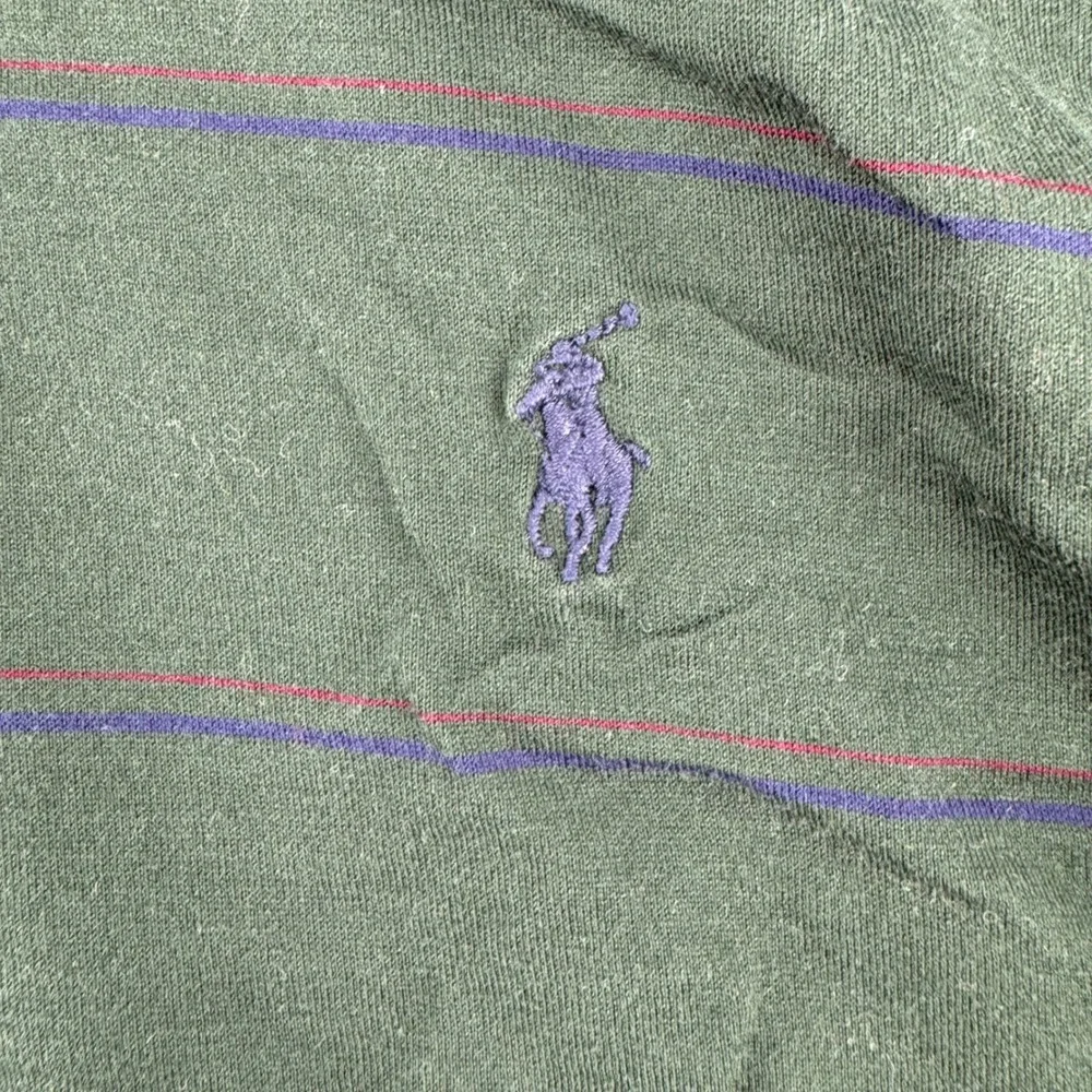 Polo Ralph Lauren Long Sleeve Striped Polo‎ Shirt Green XXL Pima Cotton